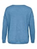 ONLY Carmakoma Strick Pullover Langarm V-Neck CARMARGARETA in Blau