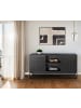 home24 Sideboard Hult mit 2 Türen in Pappel Schwarz