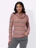 Sieh an! Rollkragenpullover in flamingo-puder-gestreift