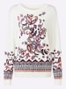 Heine Feinstrickpullover in ecru-rosenholz-bedruckt