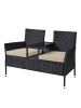 SONGMICS Balkonset Gartenmöbel Funland in Schwarz-taupe - (B)131 x (H)84 x (T)65 cm