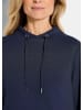GOLDNER Sweatshirt Langarm Viskose-Pullover, Stehbund in marine