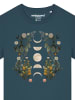 wat? Apparel T-Shirt Moonphases & Flowers in Petrol
