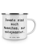 Mr. & Mrs. Panda Camping Emaille Tasse Spruch Beamtin Entspannt ... in Weiß