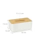 relaxdays Kosmetiktücher Box in Weiß/ Natur - (B)23 x (H)10 x (T)13 cm