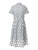 More & More feminines,  gepunktetes Midikleid, in silver grey/offwhite