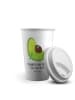 Mr. & Mrs. Panda To Go Becher Avocado Schwangerschaft mit Spruch in Weiß