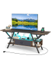 COSTWAY TV-Ständer mit LED-Leuchten & USB Type-C in Braun