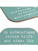 Mr. & Mrs. Panda Glas-Untersetzer Spruch Hoffnung in schwierigen... in Meeresbrise