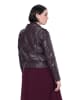 Ulla Popken Lederjacke in dunkel weinrot