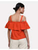 Threadbare Top THB Aspen Linen Bardot Top in Orange