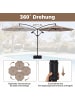 COSTWAY 300 cm Sonnenschirm mit Ständer in Braun
