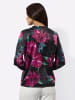 creation L Satin-Bluse in schwarz-malve-bedruckt