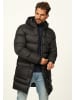 SOULSTAR Parka - mit Kapuze als Winterjacke - Langer Steppmantel in Black