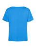 More & More softes T-Shirt mit Chiffonkante in blue
