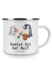 Mr. & Mrs. Panda Camping Emaille Tasse Pinguin Bester Opi der We... in Weiß