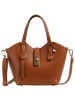 Florence Florence Handtasche Leder mittelbraun, rot ca. 24cm