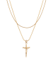 KUZZOI Halskette 925 Sterling Silber Kreuz in Gold