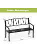 COSTWAY Gartenbank Metall 128 x 60 x 86 cm in Schwarz