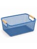 relaxdays Drahtkorb in Dunkelblau - (B)37 x (H)16,5 x (T)22,5 cm