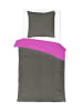 JACK 2 tlg. Renforcé Wende Bettwäsche 135x200cm Zweifarbig in Anthrazit/Pink