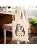 Mr. & Mrs. Panda Shopping Tasche Pinguin umarmen ohne Spruch in Creme