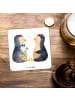 Mr. & Mrs. Panda Glasuntersetzer Pinguin Pärchen ohne Spruch in Weiß