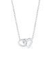 Elli DIAMONDS  Halskette 925 Sterling Silber Herz, Kreis in Silber