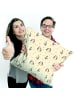 Mr. & Mrs. Panda Kissen 40x40 Pinguin umarmen ohne Spruch in Gelb