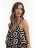 faina Damen Maxikleid in Schwarz Beige