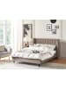 Beliani Doppelbett VILLETTE in Beige/Schwarz - (W) 166 x (H) 115 x (L) 220 cm