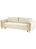 Beliani 2-Sitzer Sofa KVAM in Weiß/Braun - (W) 242 x (H) 85 x (L) 99 cm