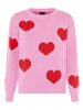 Laura Scott Jacquardpullover in rosa-rot gemustert