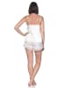 NORMANN Satin Schlafanzug Shorty Pyjama Ärmellos in creme