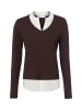 comma Strick-Blusenshirt in schlamm - 0002