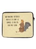 Mr. & Mrs. Panda Laptop Tasche Fledermaus Sitzen mit Spruch in Gelb Pastell