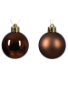 MARELIDA 6er Set Weihnachtskugeln Baumkugeln Glas D: 8cm in braun