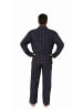 NORMANN langarm Flanell Pyjama Set Schlafanzug zum durchknöpfen - 70910 in schwarz