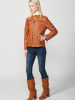 KOROSHI WATTIERTE JACKE MIT LEDEREFFEKT in beige