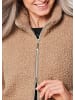GOLDNER Kurzgröße:  Teddyjacke Stilvolle Kurzjacke mit Stehkragen in camel