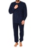 NORMANN Frottee Schlafanzug Pyjama lang Bündchen - 75346 in marine