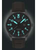 Bauhaus Herrenarmbanduhr Aviation GMT Tornado Braun/Schwarz