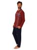 NORMANN Schlafanzug langarm Pyjama - 84606 in rot