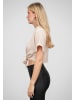 Cloud5ive Cloud5ive Crop Bluse mit Knopfleiste und Knoten in beige