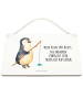 Mr. & Mrs. Panda Wandhänger Pinguin Angler mit Spruch in Weiß