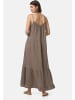 PM SELECTED Musselin Maxikleid in Taupe