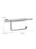 relaxdays Toilettenpapierhalter in Silber - (B)18 x (H)8 x (T)9,5