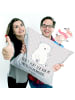 Mr. & Mrs. Panda Kopfkissen Eisbär Faul mit Spruch in Grau Pastell