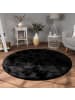 KADIMA DESIGN Teppich Kurzflor waschbar Einfarbig Wohnzimmer in Schwarz