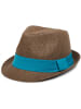 styleBREAKER Trilby Hut in Braun / Türkis